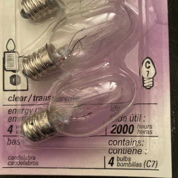 GE  Night light Bulb Candelabra Base C7 120V  3 Packs of 4 BulbsTotal 12 - Picture 5 of 5